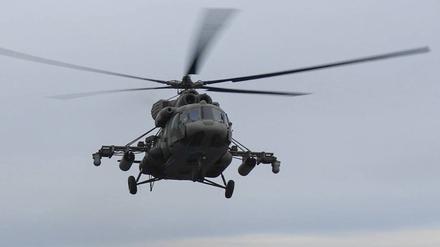 Ein Mil Mi-8-Hubschrauber der russischen Luft- und Raumfahrtkräfte. 