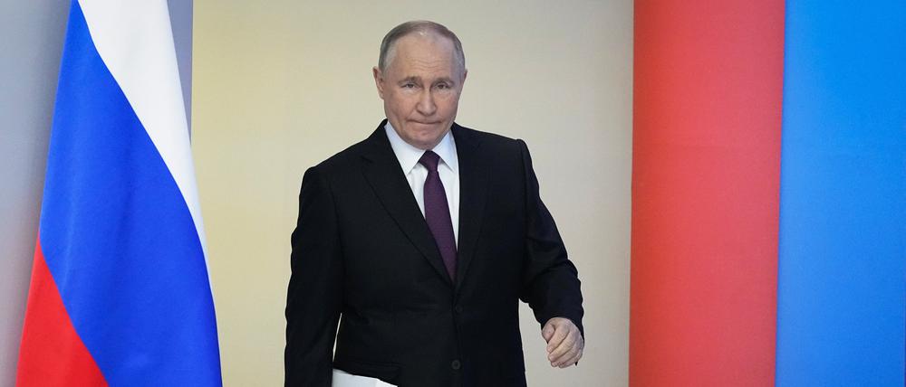 Wladimir Putin, Präsident von Russland, vor seiner Rede zur Lage der Nation in Moskau.