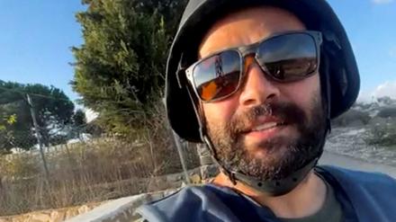 Ein Selfie von Issam Abdallah an dem Ort an der libanesisch-israelischen Grenze, wo er später getötet wurde. 