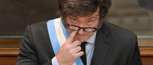 Argentiniens Präsident Javier Milei im Parlament
