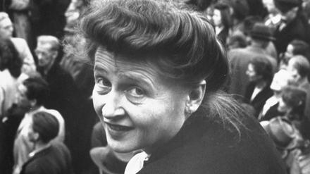Annedore Leber during the Socialist Rally. Walter Sanders/The LIFE Picture Collection Special Instructions: Premium. Please contact us for licensing use of this asset on merchandise and/or resale products; fine art prints, wall décor, gallery, nonprofit or museum displays. xkwx LIFEOWN,Political Party,German Culture,Color Image,Archival,Human Interest,Politics,Vertical,Germany,Political Rally,Crowd,Socialist Party,1948,LIFE,BrandLIFE,COLORED,COLOUR,COLOURED