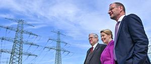 Jörg Steinbach, Franziska Giffey und Stefan Kapferer in Neuenhagen