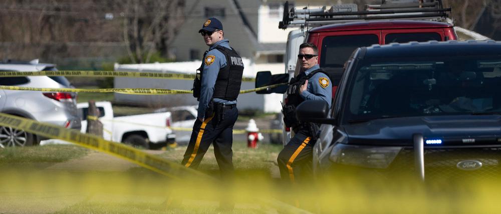 Polizeikräfte in Township, ein Vorort von Philadelphia im Bundesstaat Philadelphia.