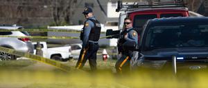 Polizeikräfte in Township, ein Vorort von Philadelphia im Bundesstaat Philadelphia.