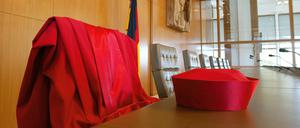 Der Sitzungssaal im Bundesverfassungsgerichts in Karlsruhe.