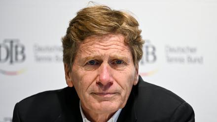 Dietloff von Arnim, Präsident des Deutschen Tennis Bundes (DTB), während einer Pressekonferenz. 