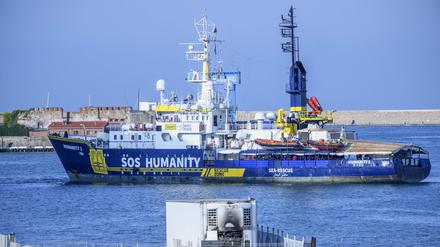 Blick auf das Seenotrettungsschiff „Humanity 1“.