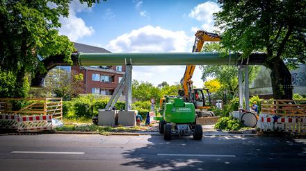 An der Hermsdorfer Straße in Reinickendorf entsteht eine Um-Leitung.