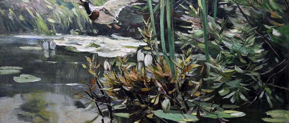 „Uferlandschaft“ heißt eines der Sommerbilder von Karl Hagemeister in der Ausstellung „Die Natur ist groß“.