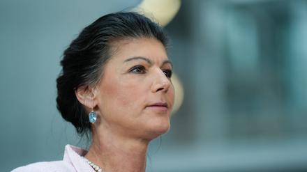 Sahra Wagenknecht bei einer Pressekonferenz.