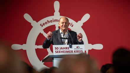Bundeskanzler Olaf Scholz (SPD) nimmt am Jubiläumsempfang zu 50 Jahre Seeheimer Kreis teil. 
