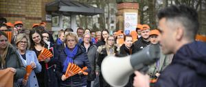 Kundgebung vor dem Maßregelvollzug in Berlin.