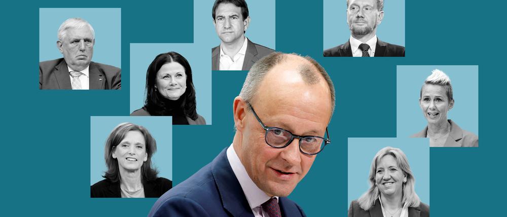 Üblicherweise hat CDU-Chef Friedrich Merz fünf Stellvertreter. Anfang Mai wird neu gewählt. Im Gespräch sind: Karl-Josef Laumann, Karin Prien, Gitta Connemann, Andreas Jung, Michael Kretschmer,Silvia Breher und Ines Claus.