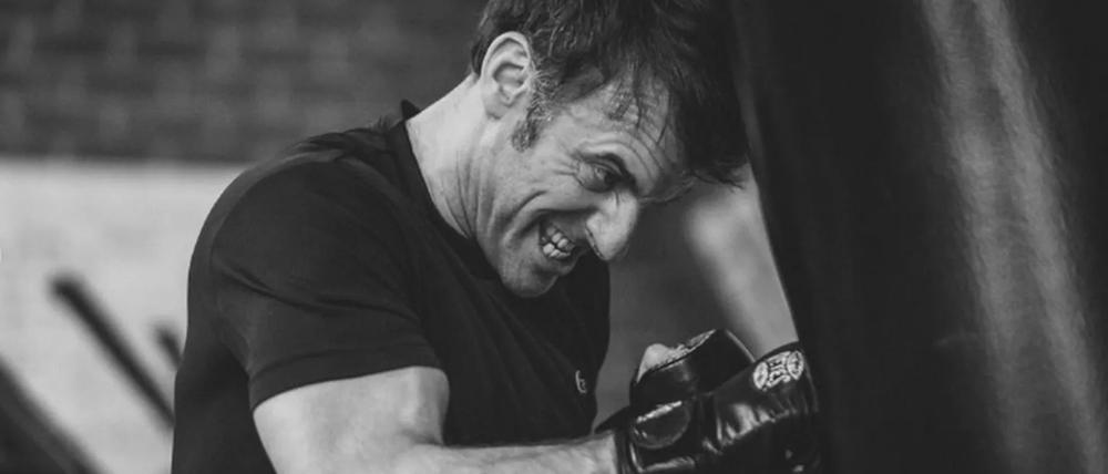 Emmanuel Macron beim Boxtraining.