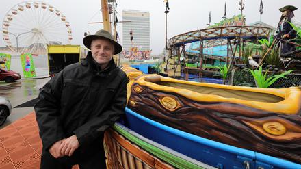 Christoph Meyer an der Wildwasserbahn, einem der neuen Höhepunkte.