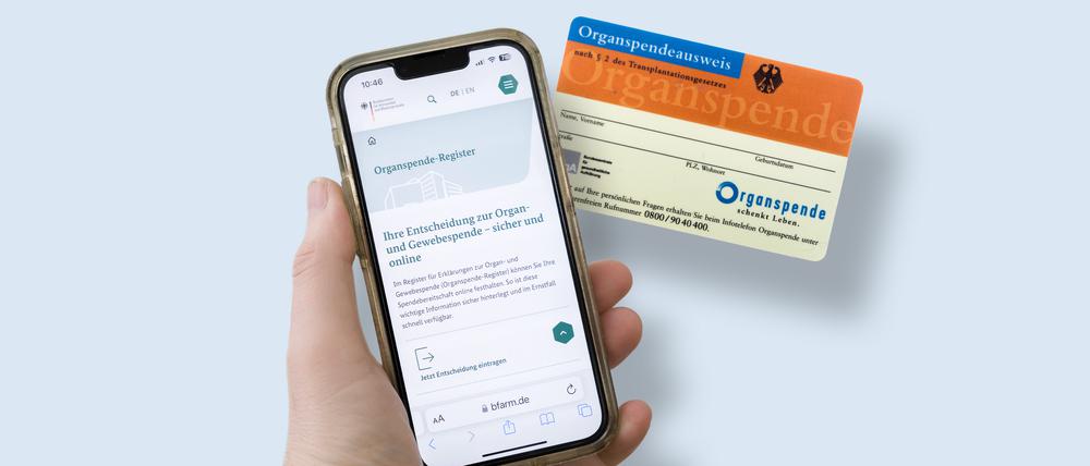 Per App und Ausweis können Organspender ihren Willen festhalten.