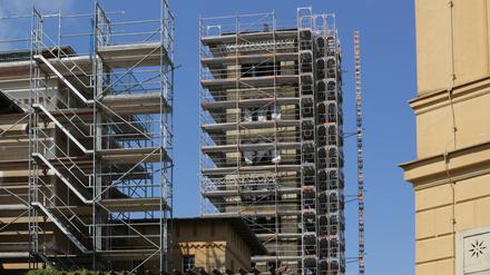Turm der Friedenskirche in Potsdam wurde seit 2022 saniert (Archivbild).