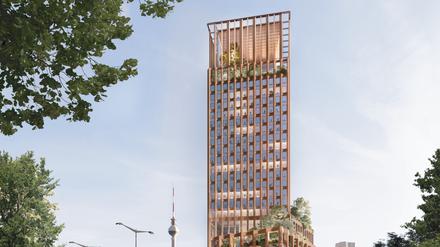 Um diesen Turm geht es: Der Sieger-Entwurf für das neue Hochhaus an der Jannowitzbrücke in Mitte. 