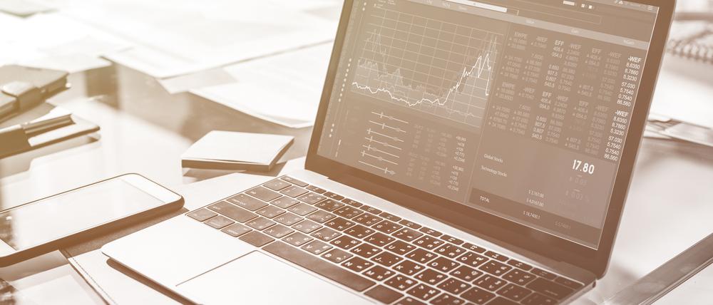 Graphic of investment stock market data analysis