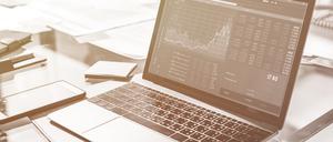 Graphic of investment stock market data analysis