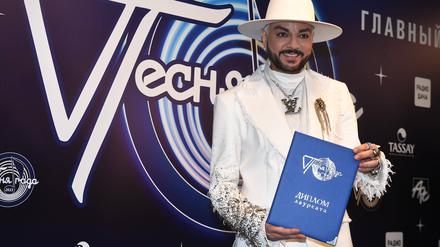 Sänger Filip Kirkorov 2023 auf einem Konzert in Moskau.