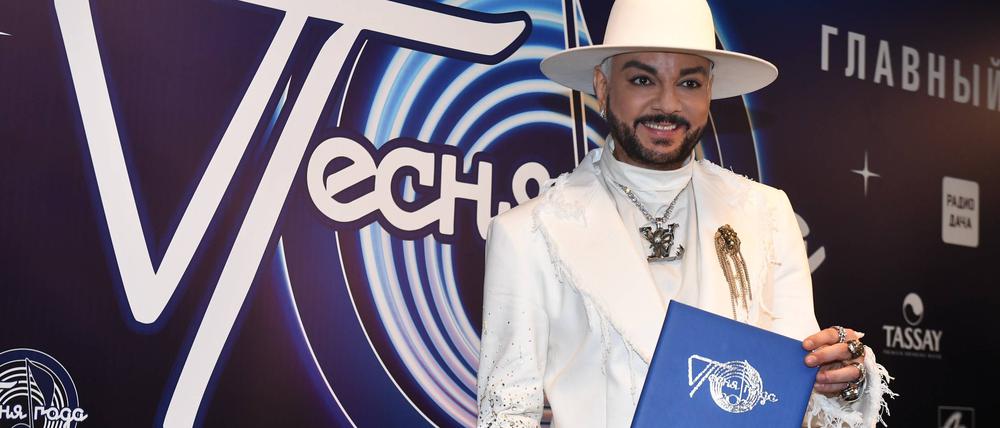 Sänger Filip Kirkorov 2023 auf einem Konzert in Moskau.