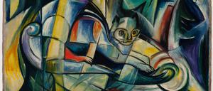 Wolfgang Beltracchi: Katze in Berglandschaft (Fälschung nach Heinrich Campendonk), Öl auf Leinwand, 54,4 x 67,5 cm, signiert „Campendonk“ und datiert auf 1914.