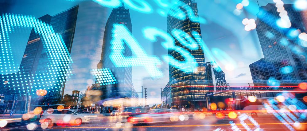 Stock market data growth chart graph investment finance analysis fintech financial district Berlin, Germany