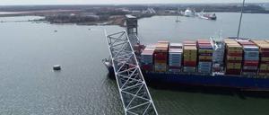 Die Francis Scott Key Bridge in Baltimore wurde vom Frachtschiff „Dali“ gerammt und stürzte ein.