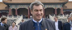 Markus Söder (CSU), Ministerpräsident von Bayern, besucht die historische verbotene Stadt in der chinesischen Hauptstadt Peking.