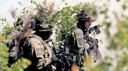 Polnische Soldaten bei einer Übung in Lettland (Symbolbild)