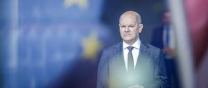 Bundeskanzler Olaf Scholz bei einem Empfang am Bundeskanzleramt.