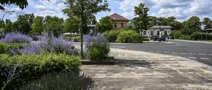 Der Bahnhofsvorplatz in Velten (Archivbild).