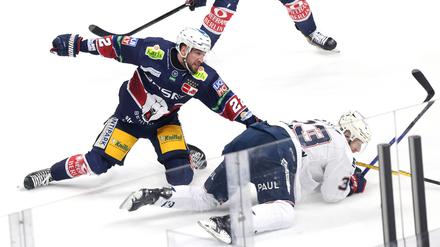 Tobias Eder überzeugte im Viertelfinale gegen die Adler Mannheim durch seinen hohen Einsatz.