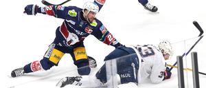 Tobias Eder überzeugte im Viertelfinale gegen die Adler Mannheim durch seinen hohen Einsatz.
