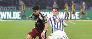 Ausnahmespieler unter sich. Herthas Fabian Reese (rechts) und Nürnbergs Can Uzun.