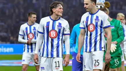 Herthas Anführer. Fabian Reese Hertha und Haris Tabakovic nach dem Spiel gegen Nürnberg.