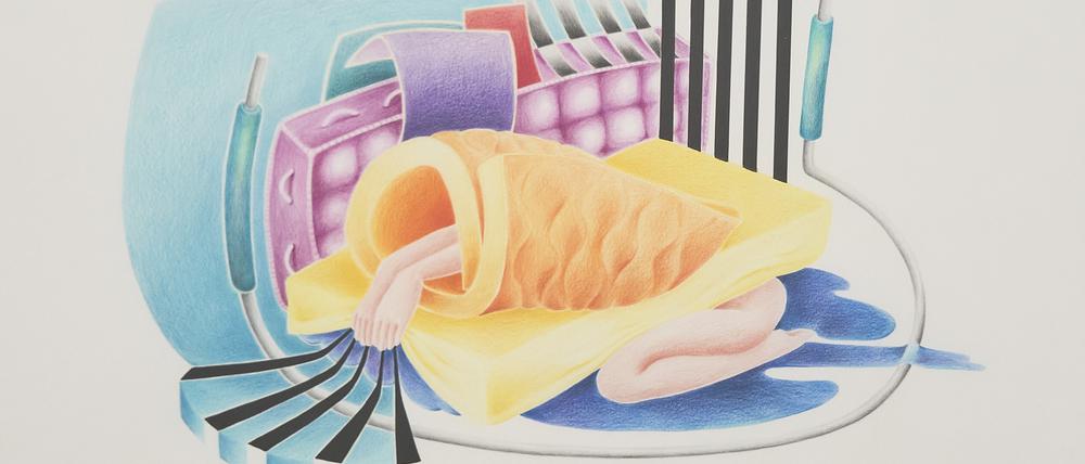 Zeichnung Nr. 9 von Miriam Jonas aus der „Distorted Dears Series“.