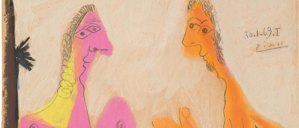 Pablo Picasso: „Homme et femme nus debout“, 1969.