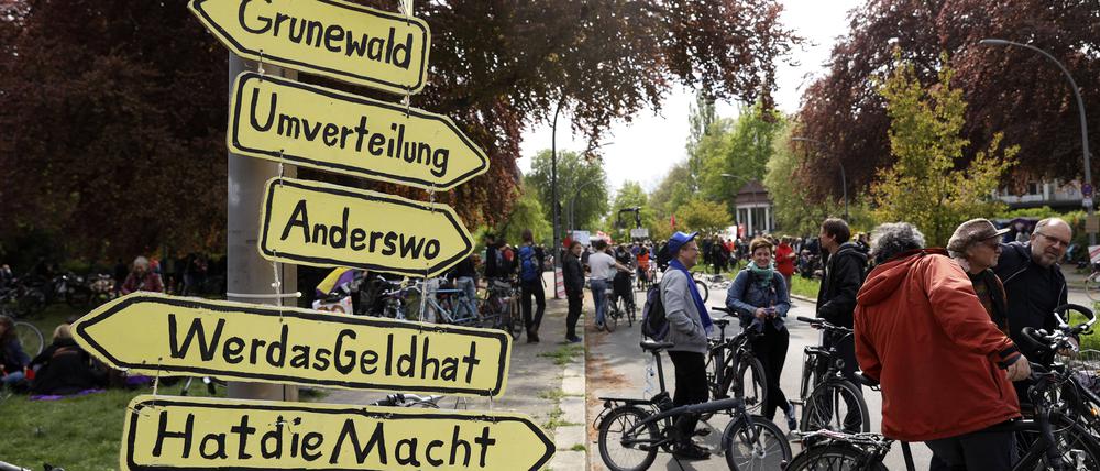 Eine Spaßdemo in Grunewald.