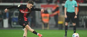 Gegen Düsseldorf verwandelte Wirtz erstmals einen Elfmeter für Bayer Leverkusen.
