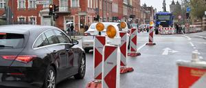 Baustellen sorgen in Potsdam für Verkehrseinschränkungen - wie hier in der Kurfürstenstraße.