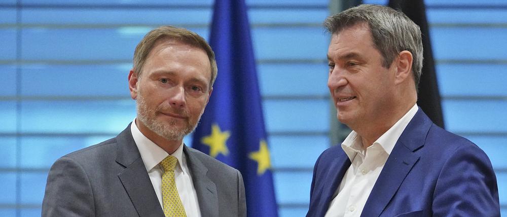 Finanzminister Christian Lindner (FDP) und Bayerns Ministerpräsident Markus Söder (CSU).
