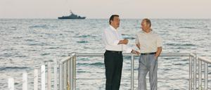 Marmor, Stein und Eisen bricht. Gerhard Schröder und Wladimir Putin 2014 in Sotschi.