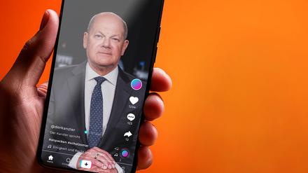 Olaf Scholz ist jetzt auch auf TikTok vertreten.