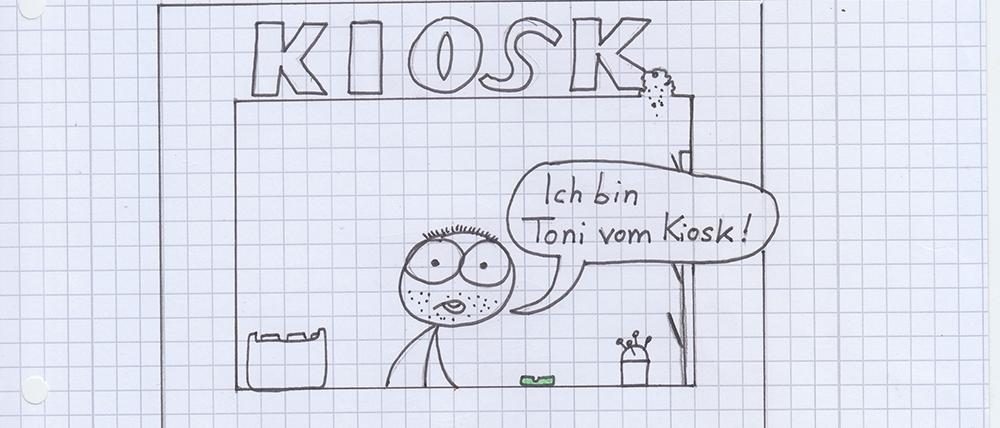 Eine Szene aus „Toni vom Kiosk“.