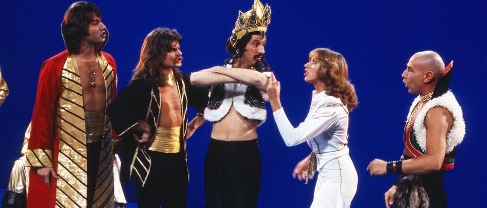 Die Gruppe Dschinghis Khan bei einem TV-Auftritt im Jahr 1979. 