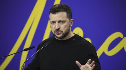 Wolodymyr Selenskyj, Präsident der Ukraine, bei einer Pressekonferenz.