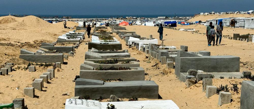Muslimischer Friedhof in Rafah im Süden des Gazastreifens