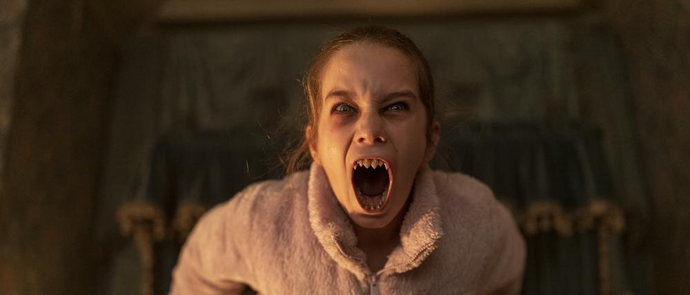 Alisha Weir as Abigail in Abigail, directed by Matt Bettinelli-Olpin & Tyler Gillett.